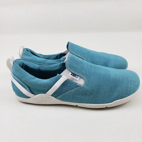 Xero Shoes Aptos Slip On Shoe Women 10 Turquoise Barefoot Minimalist Hemp Casual - Picture 2 of 13